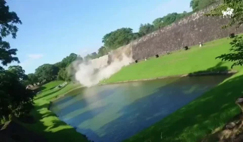 Muralhas do Kumamoto desabam no Japão após terremoto
