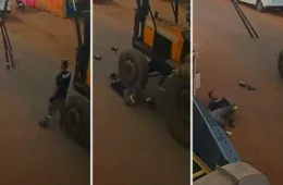 Vídeo flagra momento em que trabalhador é atropelado por trator conduzido por colega em MT