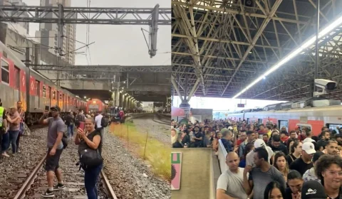 Falha de energia provoca caos nos trens de SP, deixa vagão em chamas e força passageiros a andar nos trilhos