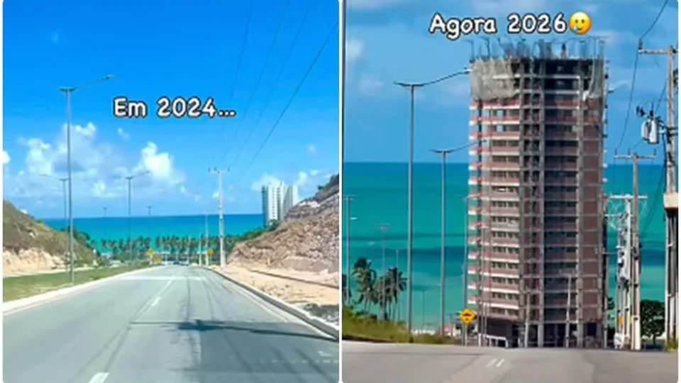 Prédio de luxo bloqueia vista do mar em Maceió e gera revolta nas redes; veja o vídeo.