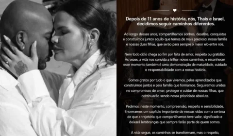 Thais Carla anuncia fim do casamento com Israel Reis