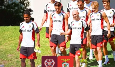 Hearts x Benfica: portugueses seguram empate no início e mantêm vantagem de 6 a 1