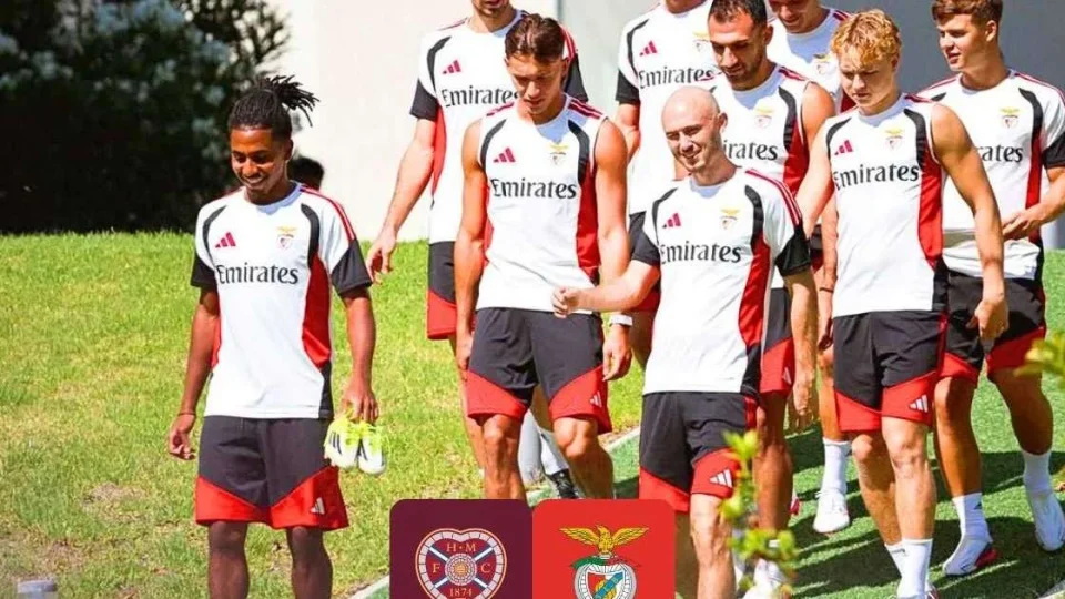 Hearts x Benfica: portugueses seguram empate no início e mantêm vantagem de 6 a 1