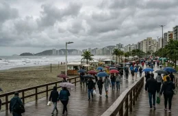 Santos tem sexta-feira com chuva e temperaturas amenas