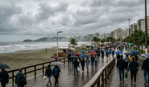 Santos tem sexta-feira com chuva e temperaturas amenas