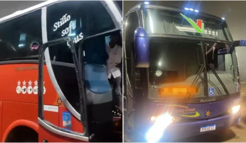 Ônibus com passageiros de evento religioso são apedrejados na BR-040 em Minas Gerais