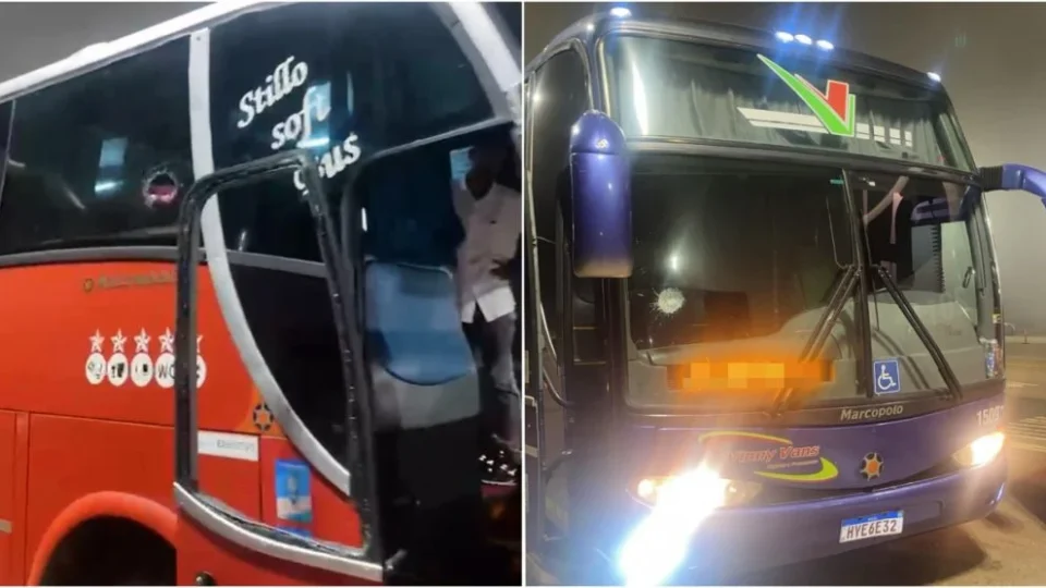 Ônibus com passageiros de evento religioso são apedrejados na BR-040 em Minas Gerais