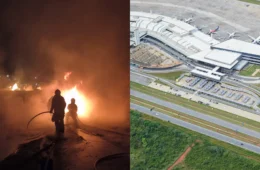 MG-010 é interditada após carreta com combustível pegar fogo; veja como chegar ao Aeroporto de Confins