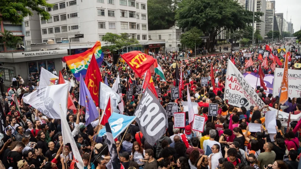 Ato pelo fim da escala 6×1 termina em confusão entre direita e esquerda e caso vai parar na delegacia