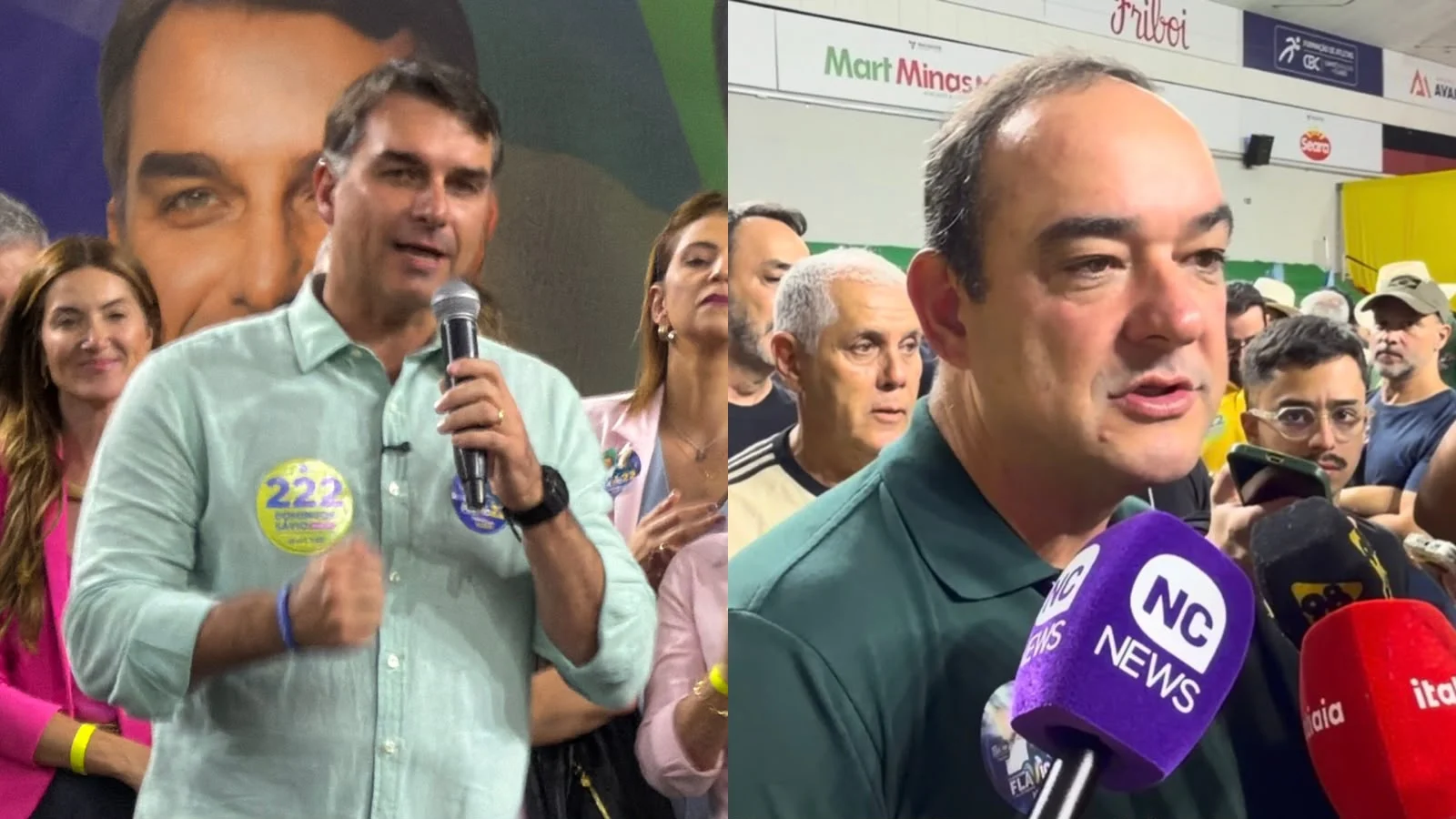 Flávio Bolsonaro lança candidatura de Flávio Roscoe ao governo de Minas em BH