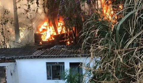 Incêndio assusta moradores ao avançar até casas em cidade de MG