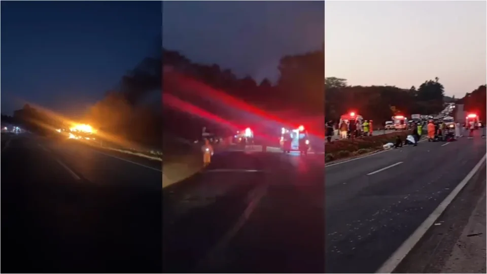 Acidente entre ônibus e caminhão deixa dois mortos e 23 feridos na BR-040, em Sete Lagoas