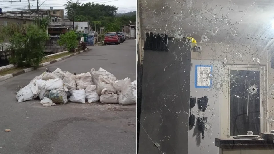 Base da PM é atacada a tiros no Guarujá após operação contra barricadas de criminosos