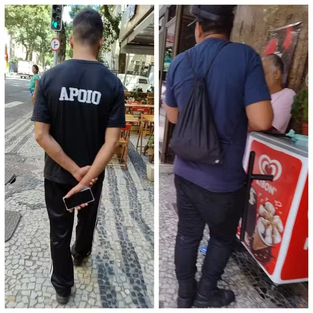 Seguranças são flagrados fazendo rondas irregulares em Copacabana — Foto: Arquivo pessoal