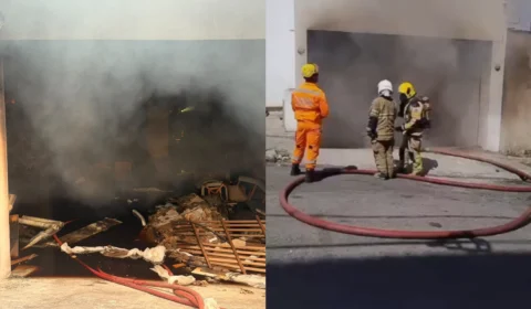 Incêndio em depósito de loja já dura mais de 15 horas em BH