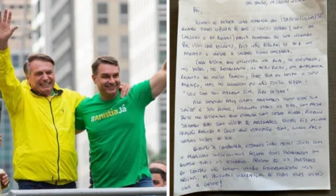 Flávio publica carta a Bolsonaro após ser impedido de visitá-lo no Dia dos Pais