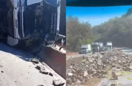 Carreta com detergente tomba na Fernão Dias e causa congestionamento na Grande BH