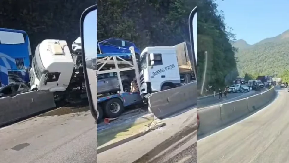 Carreta com freios alterados causa engavetamento e deixa dois mortos no Paraná