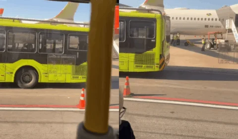 Ônibus bate em asa de avião durante embarque em Guarulhos e voo precisa ser substituído