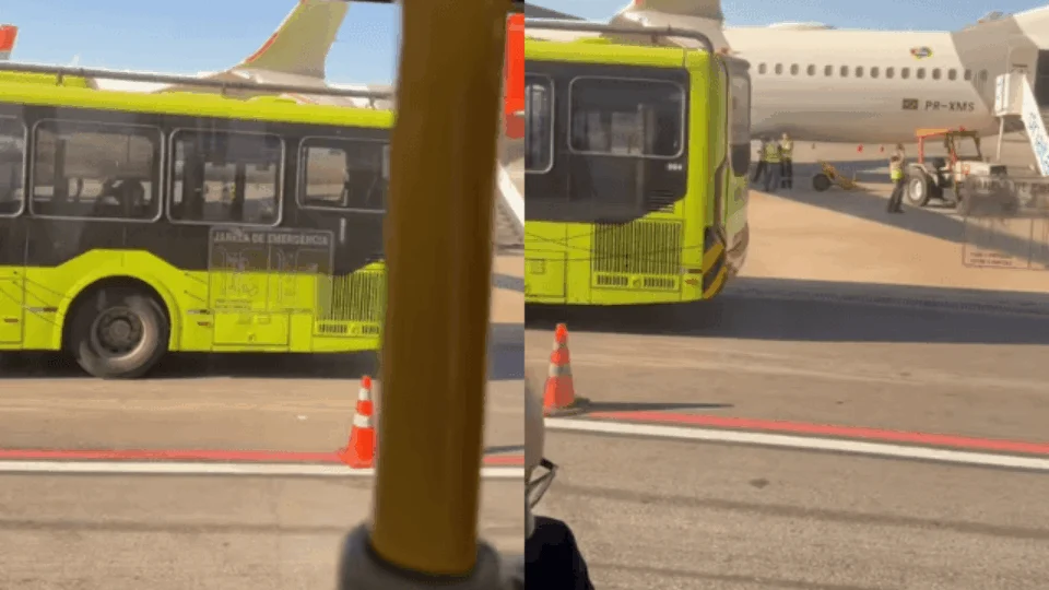 Ônibus bate em asa de avião durante embarque em Guarulhos e voo precisa ser substituído