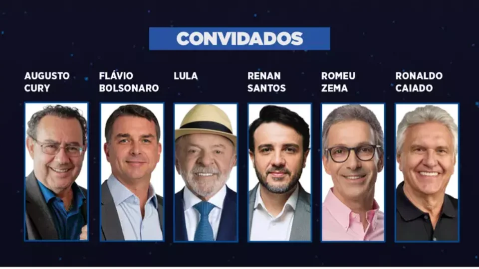 Primeiro debate presidencial acontece hoje sem Lula e Flávio Bolsonaro
