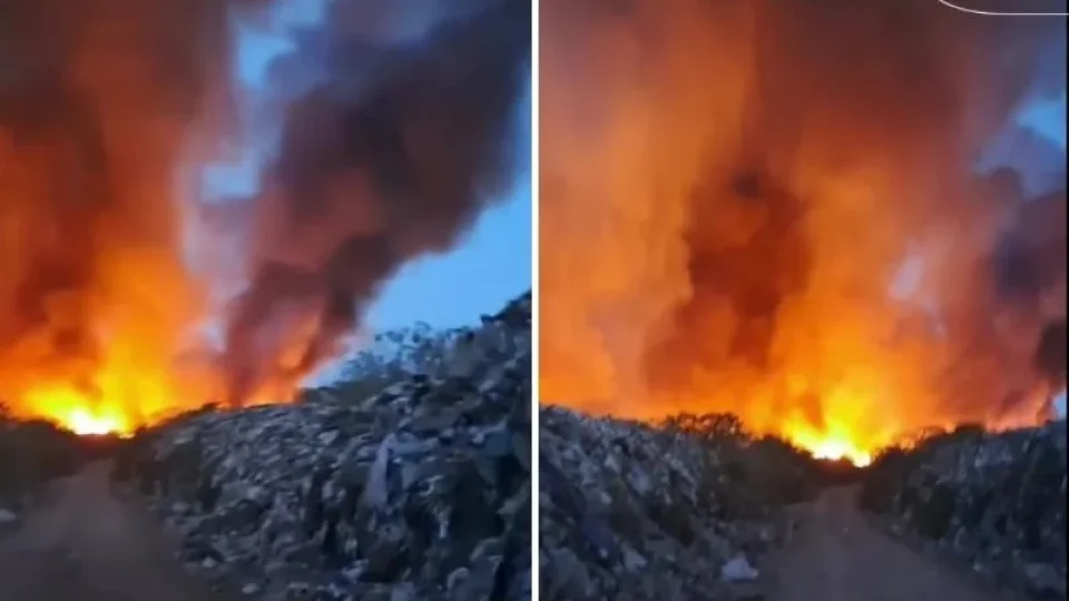 Lixão de Iranduba pega fogo e espalha fumaça tóxica, veja vídeo
