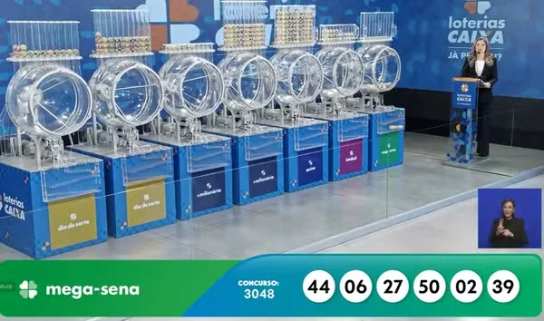 Veja os números sorteados: 44 - 06 - 27 - 50 - 02 - 39.