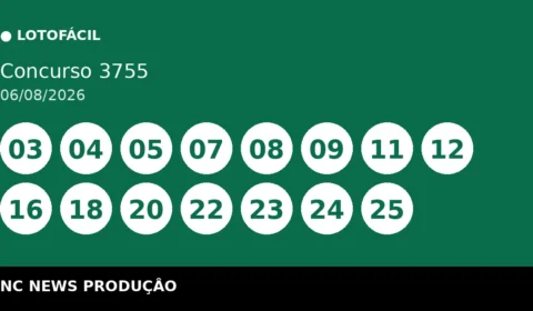 Resultado da Lotofácil 3755 de 06/08: confira as dezenas