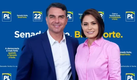 Michelle e Flávio Bolsonaro reaparecem juntos em vídeo após crise e tentam mostrar unidade para a campanha