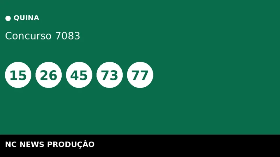 Resultado da Quina 7083: confira as dezenas