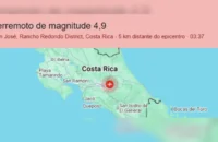 Terremoto de magnitude 5,4 assusta moradores da Costa Rica durante a madrugada