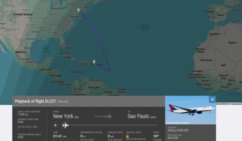 Voo da Delta para São Paulo desvia para Porto Rico após passageiro passar mal