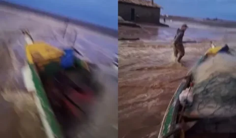 Mar avança de repente, arrasta barcos e assusta pescadores no Sul de SC