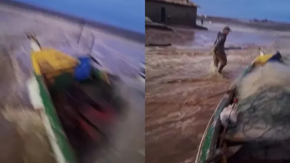 Mar avança de repente, arrasta barcos e assusta pescadores no Sul de SC