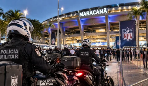Polícia Militar reforça segurança no entorno do Maracanã para jogo da NFL