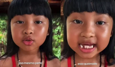 Menina de 6 anos faz apelo após fumaça de queimadas chegar a comunidade no Amazonas