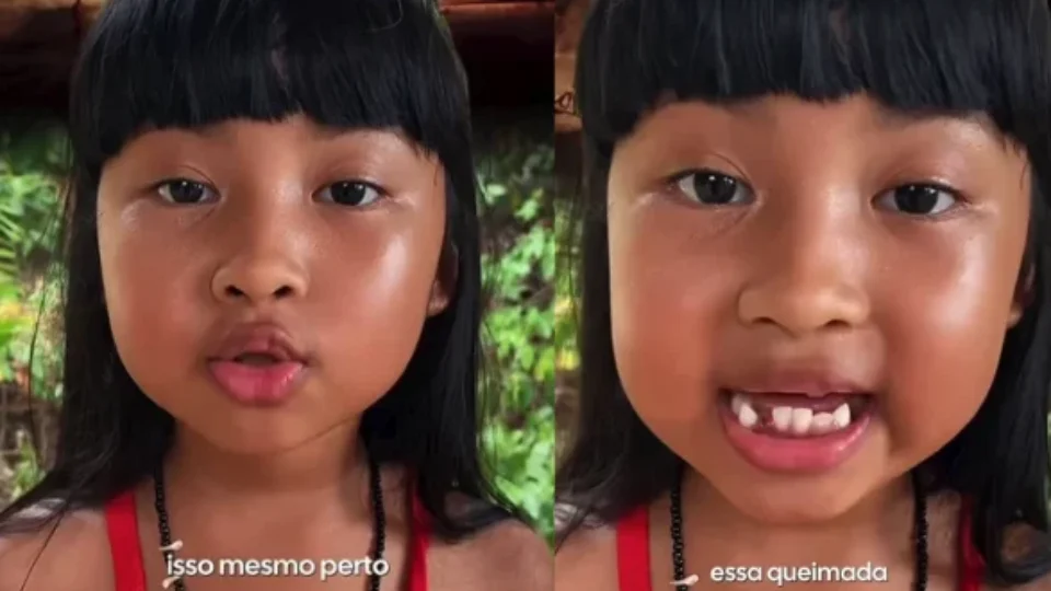 Menina de 6 anos faz apelo após fumaça de queimadas chegar a comunidade no Amazonas
