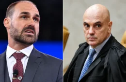 Moraes vota para rejeitar recurso e manter condenação de Eduardo Bolsonaro por coação