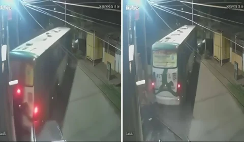 Ônibus desce de ré e atinge casa em Campinas; motorista já estava fora do veículo