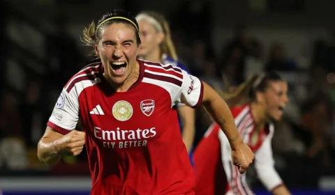 Arsenal sofre até os acréscimos, mas estreia na Champions com vitória sobre o HB Køge