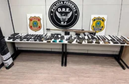 PF e PRF apreendem fuzil .50, dez fuzis 7,62 e submetralhadora na Dutra