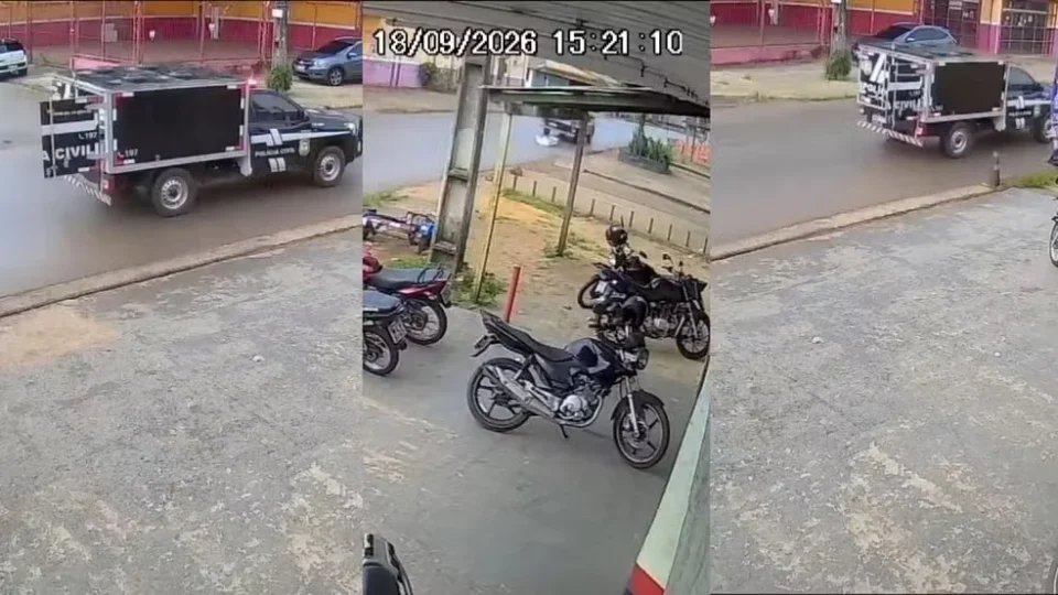 Corpo cai de veículo do IML durante transporte em Porto Velho e cena é registrada por câmeras
