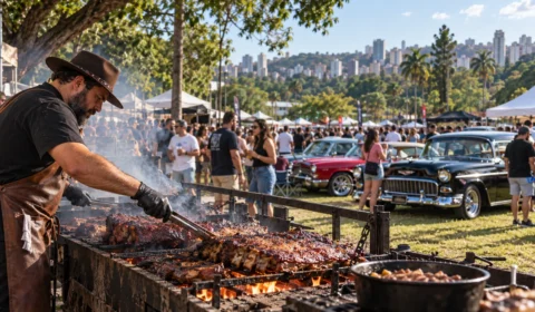 Festival de churrasco com carros antigos movimenta BH neste sábado com programação para toda a família
