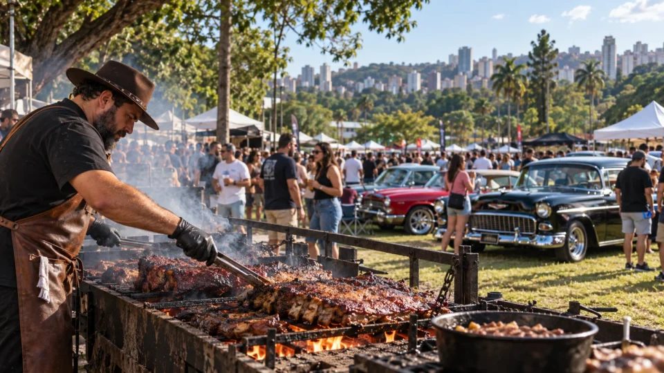 Festival de churrasco com carros antigos movimenta BH neste sábado com programação para toda a família