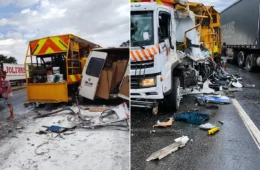 Motorista de ônibus morre após colisão com van e caminhão na BR-381 em MG