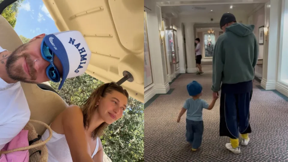 Justin Bieber posta fotos raras do filho com Hailey Bieber e encanta fãs