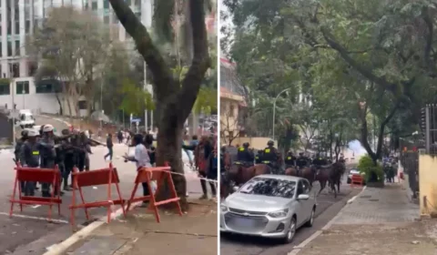 PM usa bombas de gás contra manifestantes de esquerda perto da Avenida Paulista