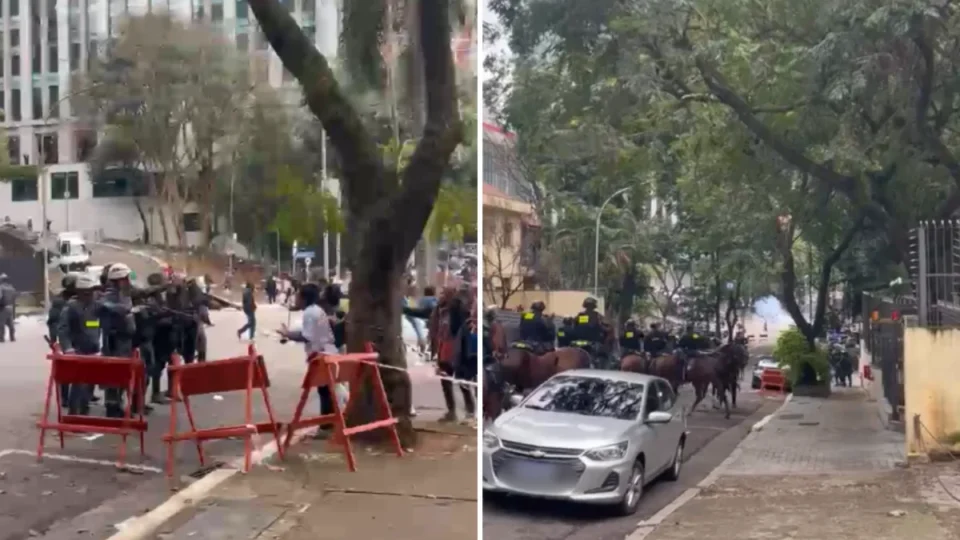 PM usa bombas de gás contra manifestantes de esquerda perto da Avenida Paulista