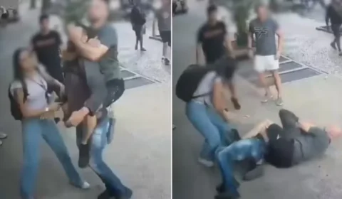 Delegado aplica mata-leão em homem que perseguiu ex e tomou celular em BH