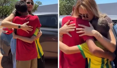 Mãe reencontra filhos no Tocantins após quase quatro anos longe do Brasil